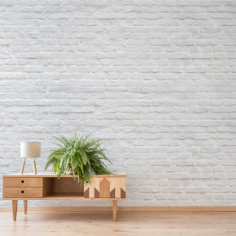 Vintage White Brick Wallpaper Mural | 41 Orchard